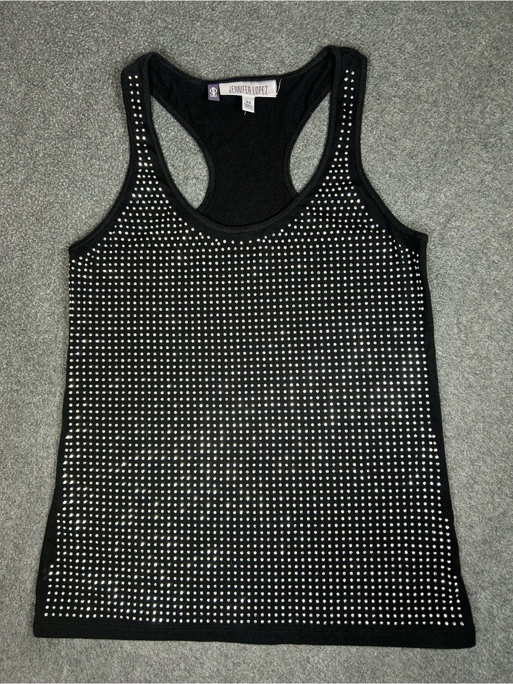 Jennifer Lopez Black Studded Racerback Tank Top
